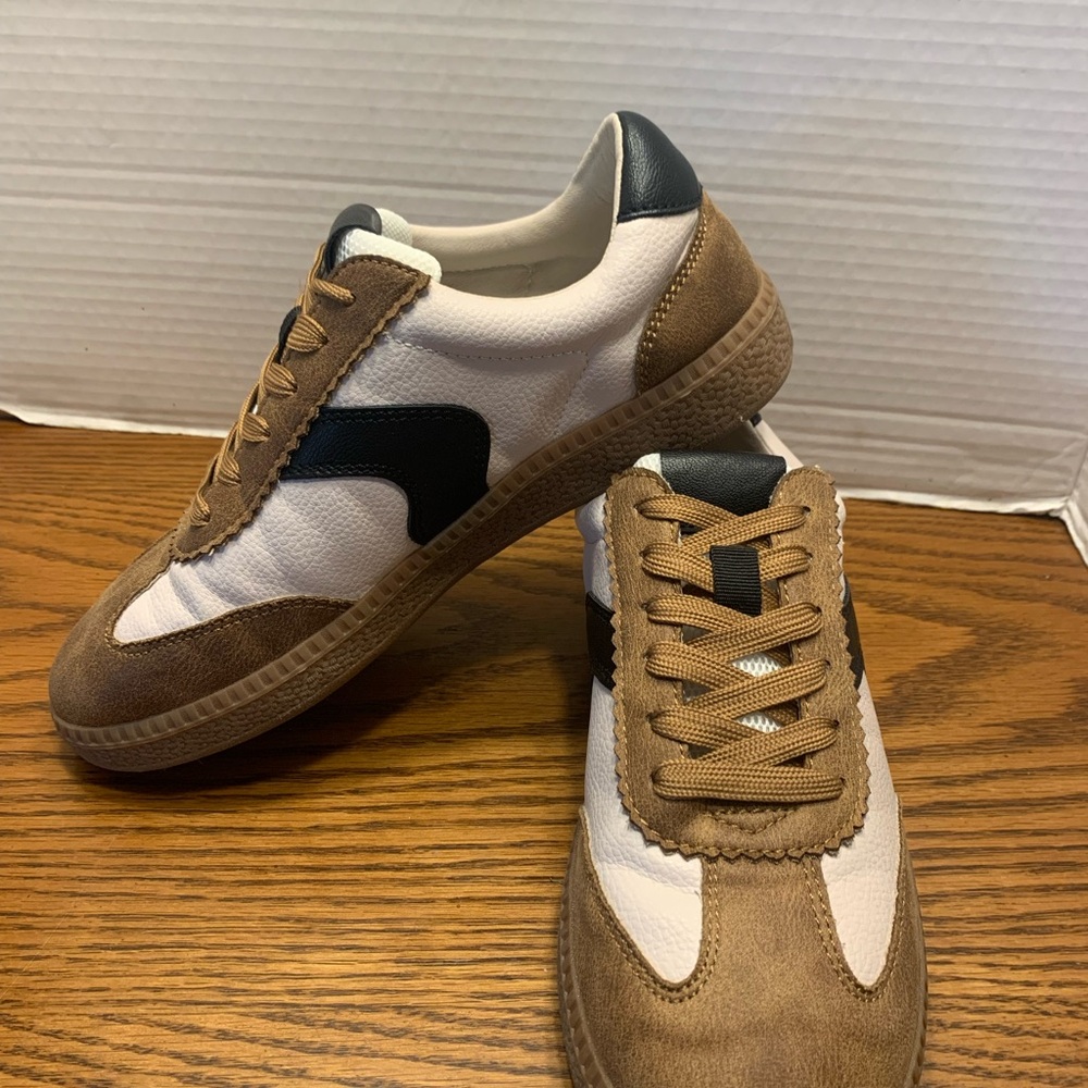 Corkys White, Brown & Black Retro Casual Sneakers women’s size 8 comfort casual - Picture 2 of 11